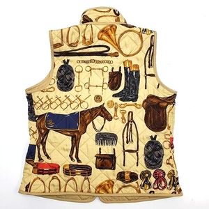 Vintage Ralph Lauren equestrian silk horse reversible vest